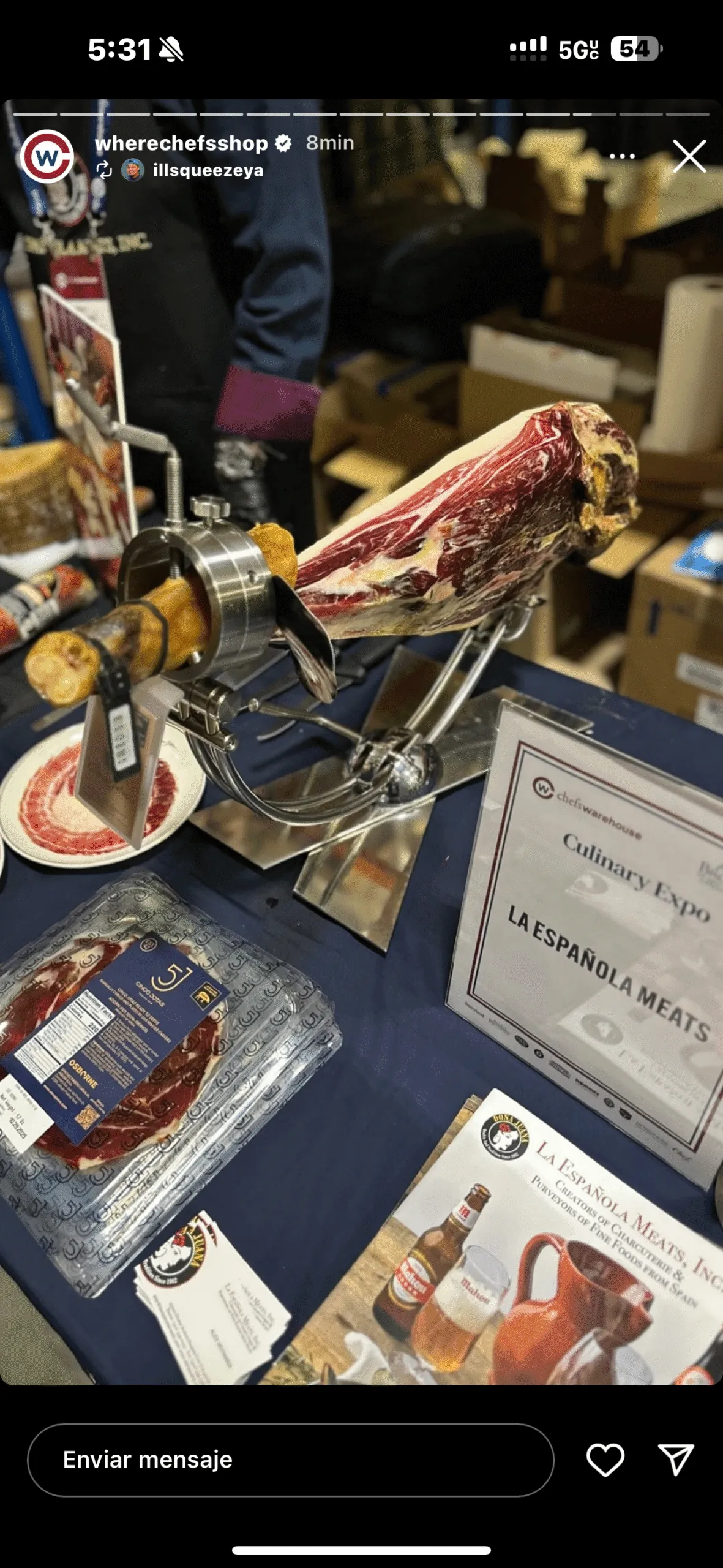 Emplatado de jamón ibérico al corte